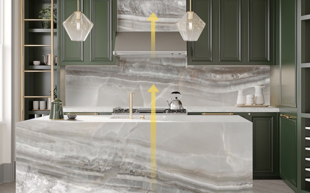 kitchen setting San Mateo bioquartz